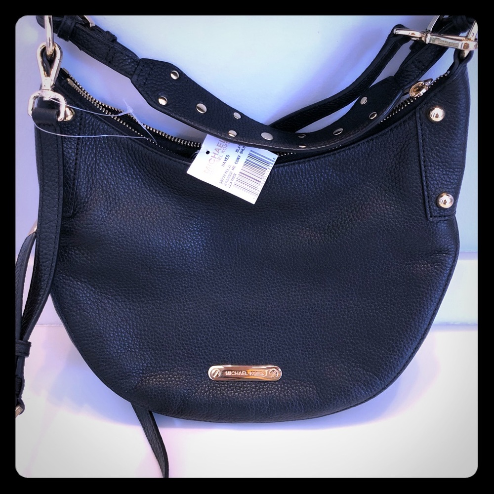 Michael Kors Hayes Black Leather Studded Handbag